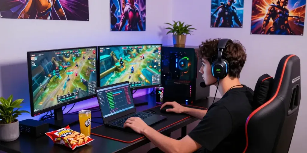 Gamer menggunakan banteng88 dalam pengalaman bermain di setup modern.