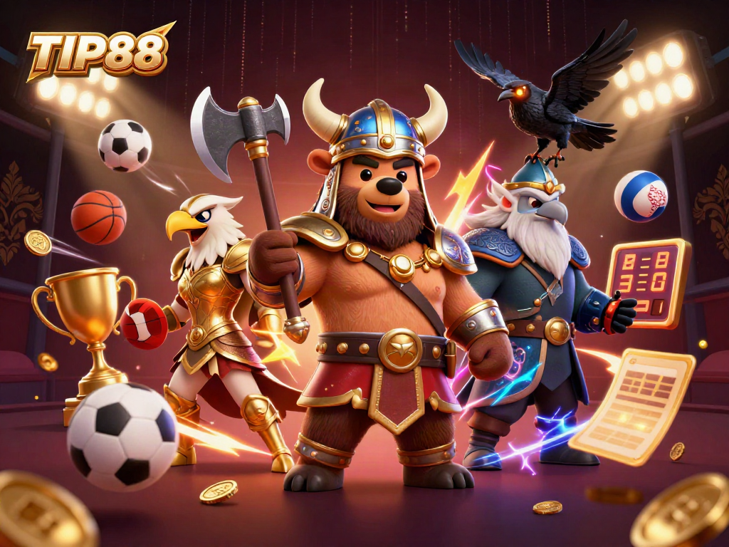 Experience thrilling gameplay at TIP88 with vibrant 3D characters and dynamic sports betting elements.
