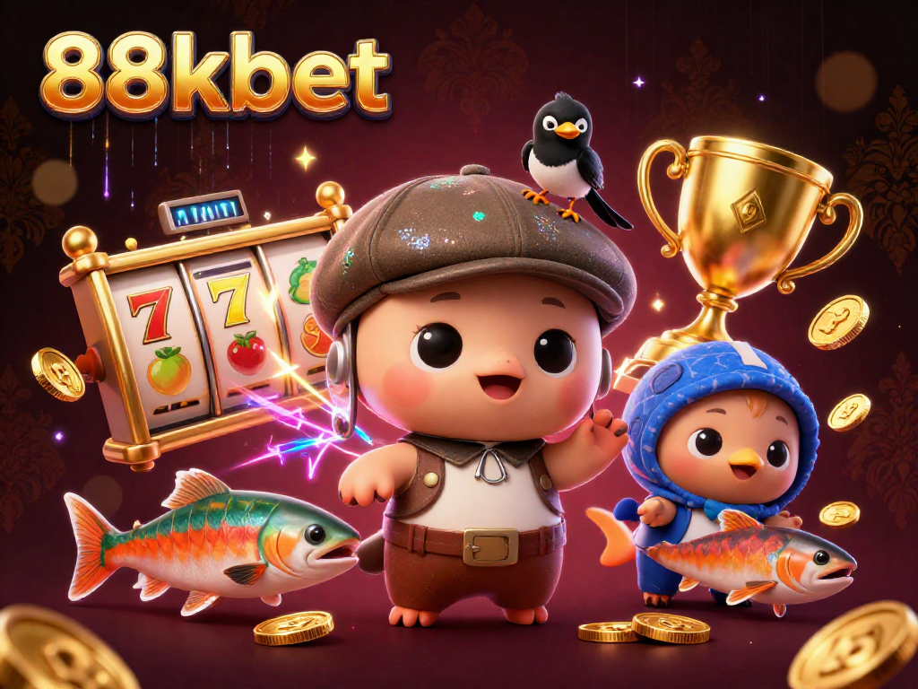 Win big at 88kbet with captivating casino games featuring slot reels and a playful Nessie!