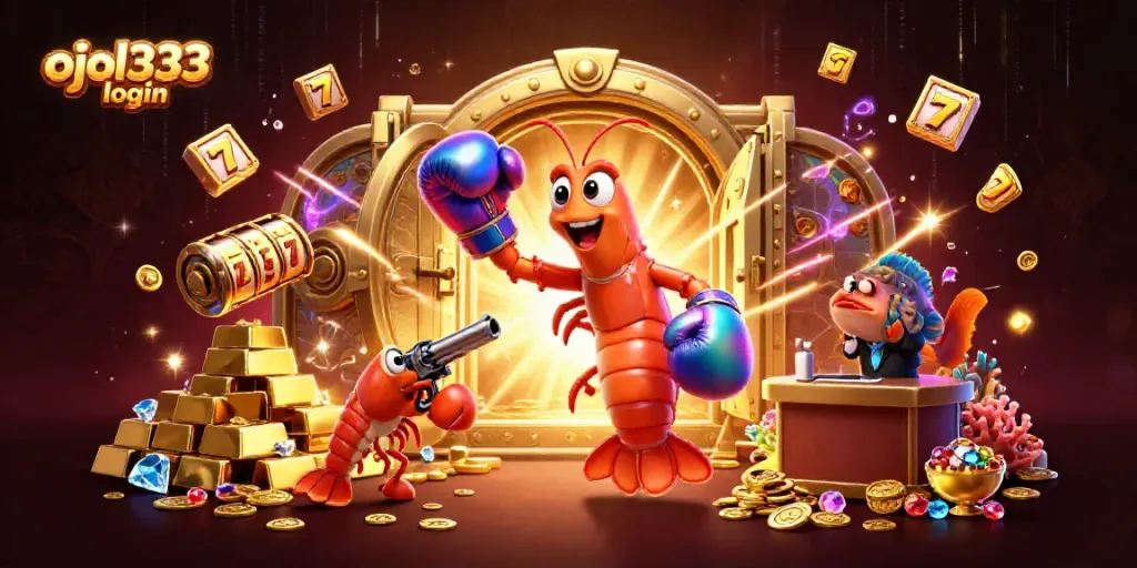 Engage with ojol333 login while exploring the thrilling world of casino games illustrated by vibrant 3D characters.