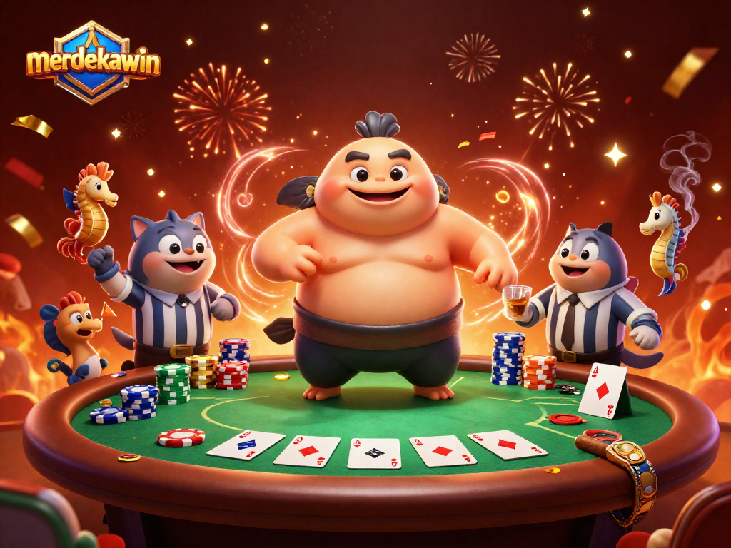 Mendapatkan kemenangan merdekawin saat bermain poker dengan fugu besar dan wasit ikan lele di bawah air.