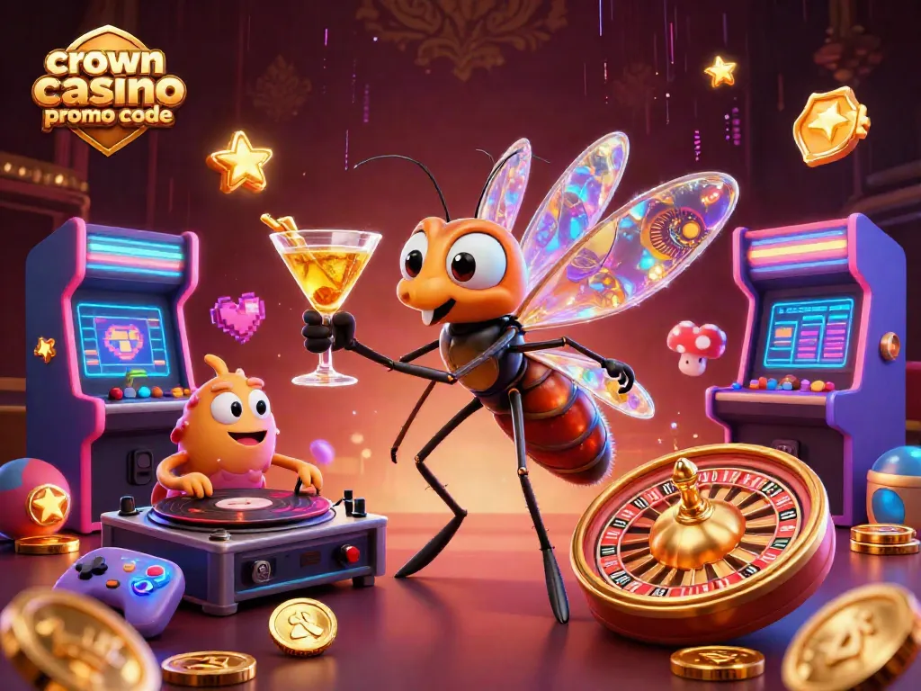 Experience excitement with crown coins casino promo code in this vibrant casino-themed scene.