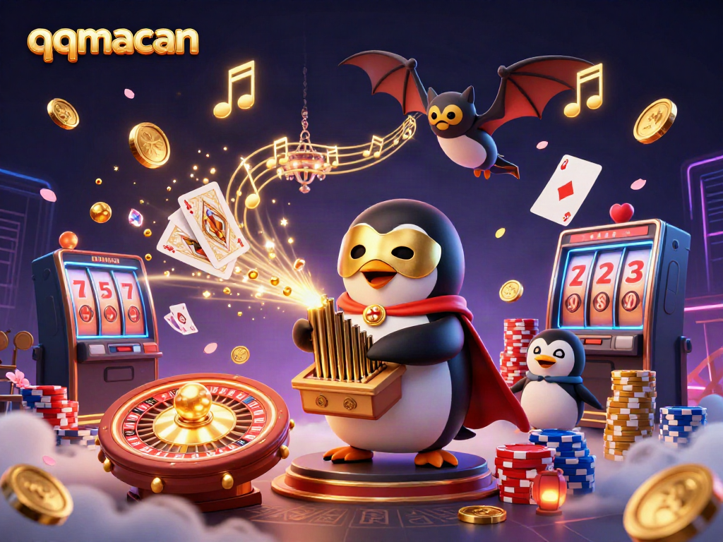 Win big with QQMacan's exciting games featuring golden coins, roulette, and fun characters.
