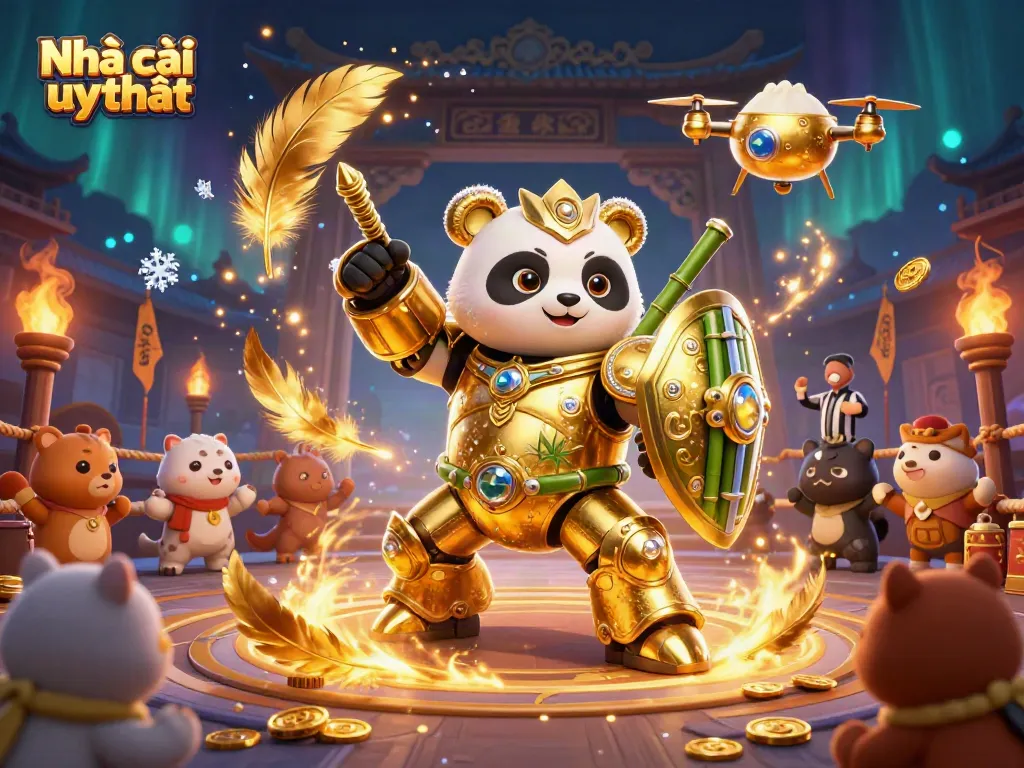 Experience thrilling action with Nhà cái uy tín in an electrifying 3D arena filled with vibrant game elements.