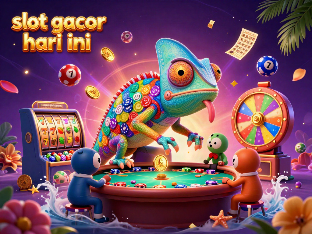 Experience the excitement of slot gacor hari ini with our vibrant casino-themed illustration.
