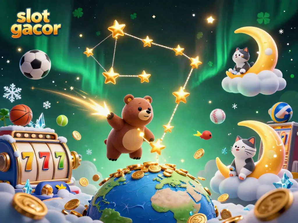 Spin and win slots with vibrant symbols and lucky motifs in this engaging scene.