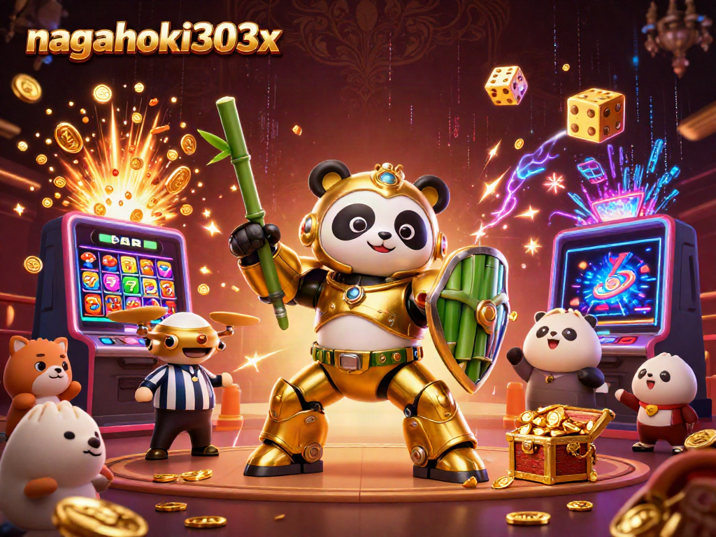 Permainan menarik dengan nagahoki303x, menampilkan slot jackpot yang meledak penuh koin dan simbol keberuntungan.