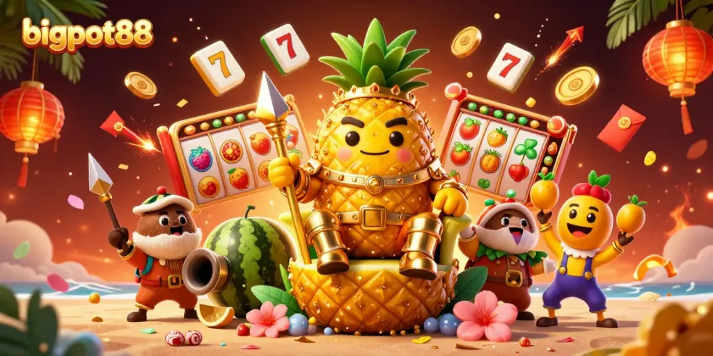 Bigpot88 memimpin dalam dunia kasino dengan ilustrasi keno dan slot yang megah.