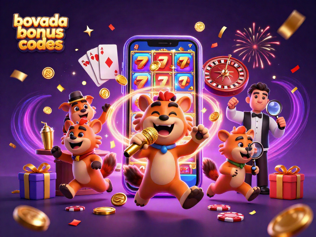 Experience the excitement of bovada bonus codes in this vibrant casino scene with cartoon hyenas.