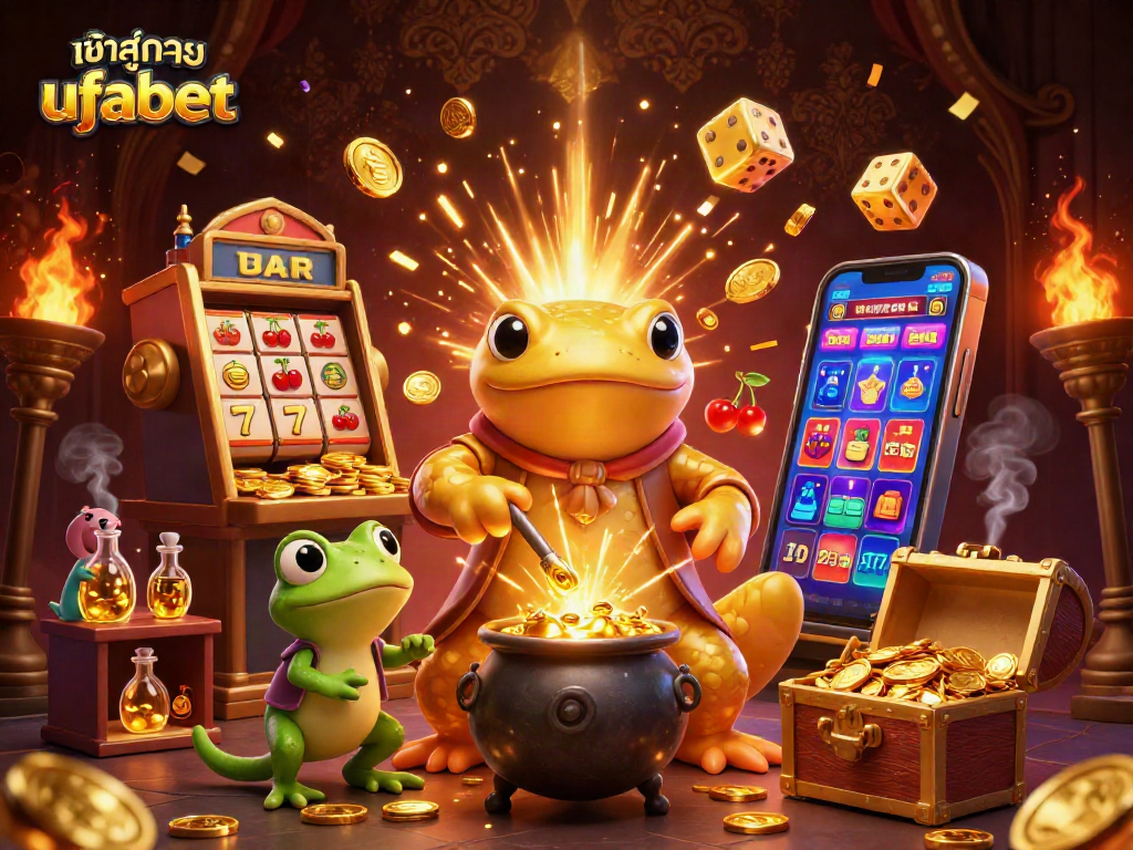 Engage the action with เข้าสู่ระบบ ufabet, unleashing jackpots in a vibrant 3D casino scene.