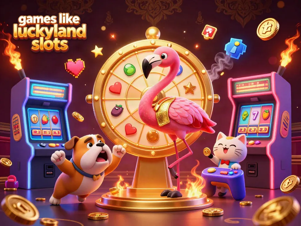 Experience exciting gameplay at sites with games like LuckyLand Slots featuring vibrant characters and gaming elements.