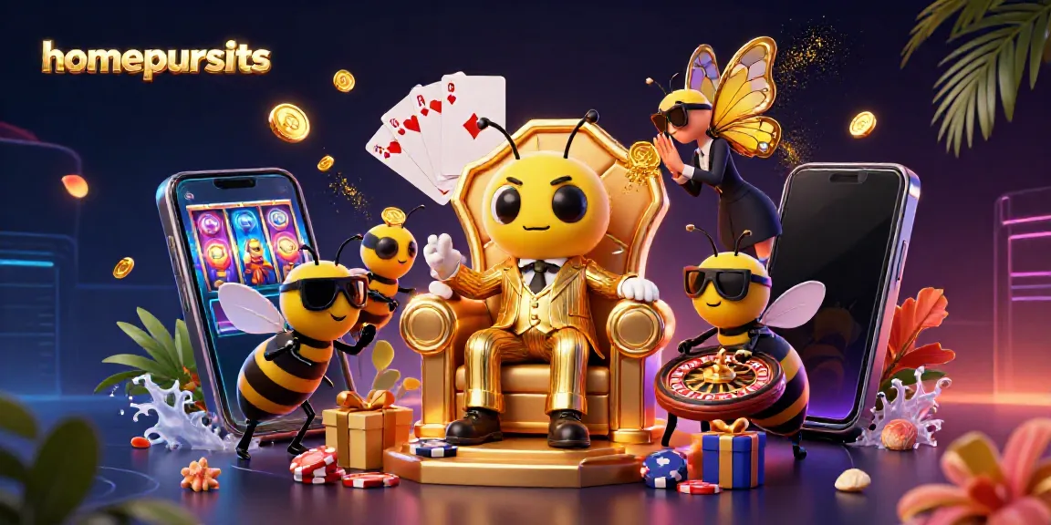 Gambar aktivitas judi menarik di homepursuits dengan karakter kartun dan elemen kasino.