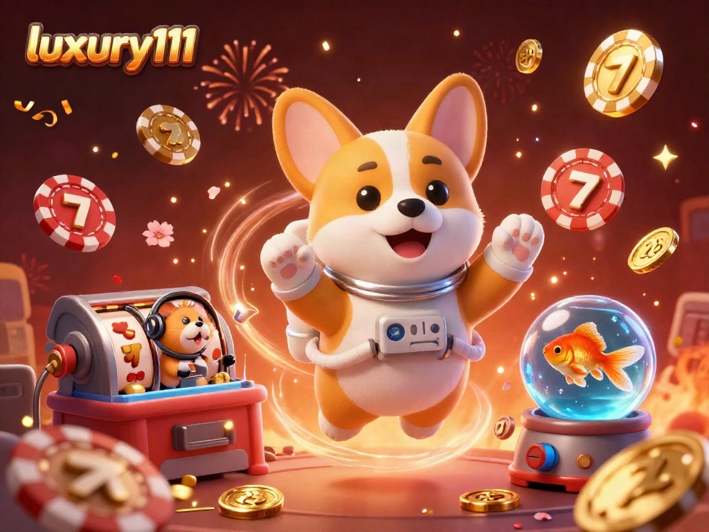 Experience thrilling fun at luxury111 with a vibrant space station casino adventure illustration.