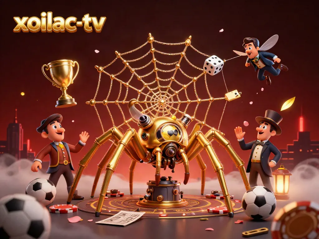 Xoilac-TV showcases exciting sports betting themes with vibrant elements and dynamic actions.