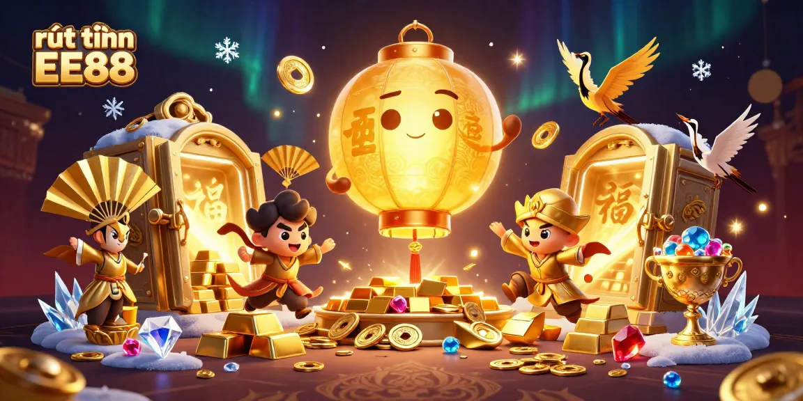 Experience rút tiền EE88 with golden lantern spirit and vibrant casino treasures.
